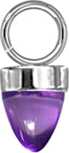 Image du produit Star Piercing Anhänger silber ein Kegel Glas violett (Verre, sans laiton, Acier chirurgical 316L)