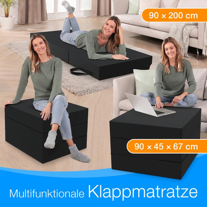 Actual product image Bestschlaf Klappmatratze, 3-teilige Faltmatratze, Reisebett, Gästematratze (90 x 200 cm, Foam core)