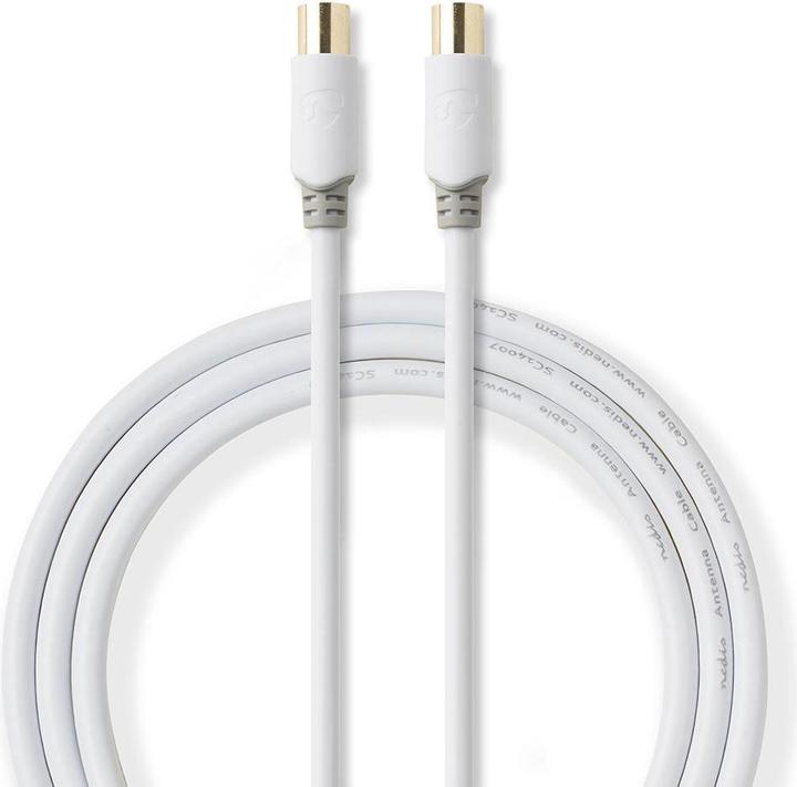 Actual product image Nedis Coaxial Cable IEC (Coax) Male IEC (Coax) Female Gold Plated 75 Ohm Double Shielded Unisex (75 dB, Antenna cable)