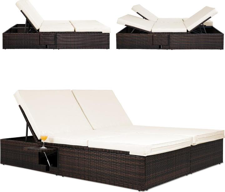 Produktbild Deuba Poly Rattan Gartenliege (196 cm)