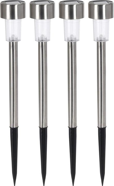 Actual product image ProGarden Set of 4 solar garden lamps made of stainless steel, with ground spike, 36.5 cm