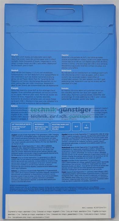 Actual product image Amazon Kindle Paperwhite 11th Generation (6.80", 8 GB, Black)