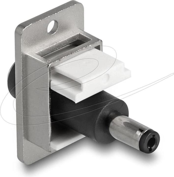 Productafbeelding Delock Panel Mount DC 5,5 x 2,1mm Buchse zu DC 5,5 x 2,5mm Stecker silber / weiss / schwarz (Antennekabel)