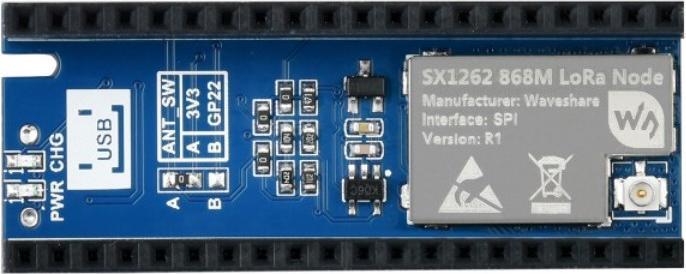 Produktbild WaveShare Pico LoRa Node Modul für Raspberry Pi Pico SX1262
