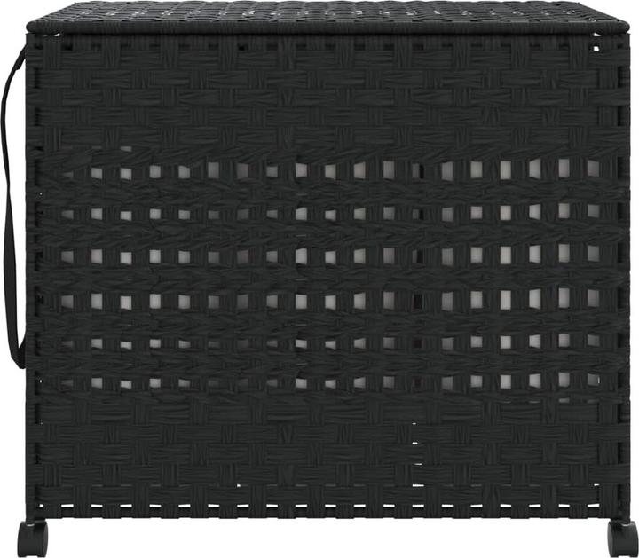 Actual product image VidaXL Laundry basket with castors Black 66x35x60 cm Rattan,colour
