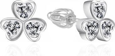 Produktbild Agato - Glittering Silver Trefoil Earrings AGT-E063SW