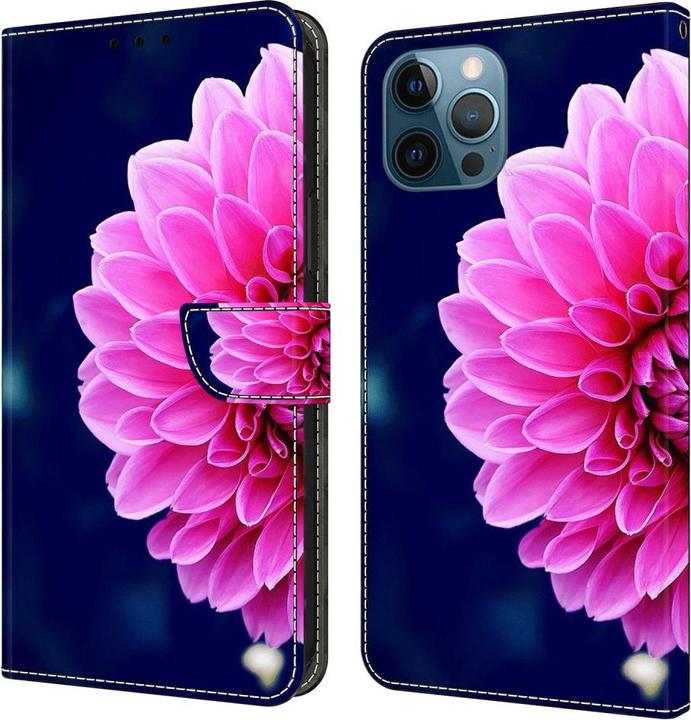Image du produit Art iPhone 15 Pro Livre Etui avec porte-carte Fleur rose (Apple iPhone 15 Pro)