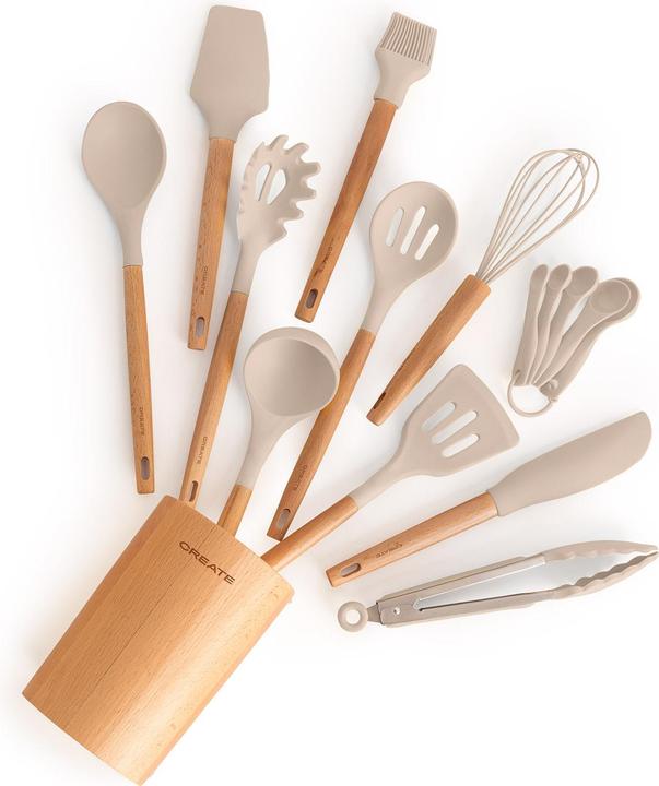 Immagine prodotto Create Küchenutensilien-Set - Silikon und Holz