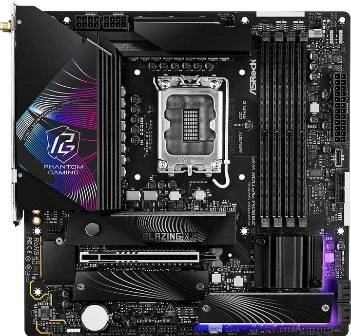 Produktbild AsRock Z890M Riptide WiFi Intel DDR5 S1851 MATX (LGA 1851, Intel Z890, mATX)