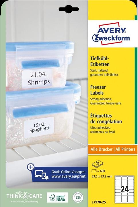 Immagine prodotto Avery Etichette per alimenti surgelati