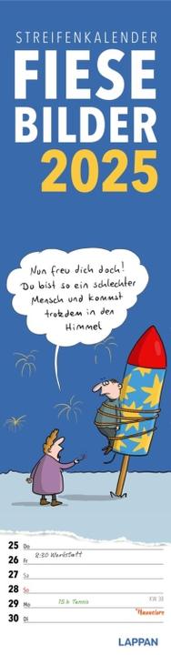 Produktbild Fiese Bilder Streifenkalender 2025: Monatskalender für die Wand (Deutsch)