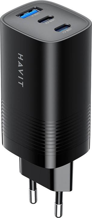 Image du produit Havit UC20 - GaN 65 W Reiseladegerät mit drei Anschlüssen schwarz (65 W)