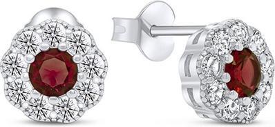 Brilio Silver - Impressive silver earrings with zircons Flowers EA331WR