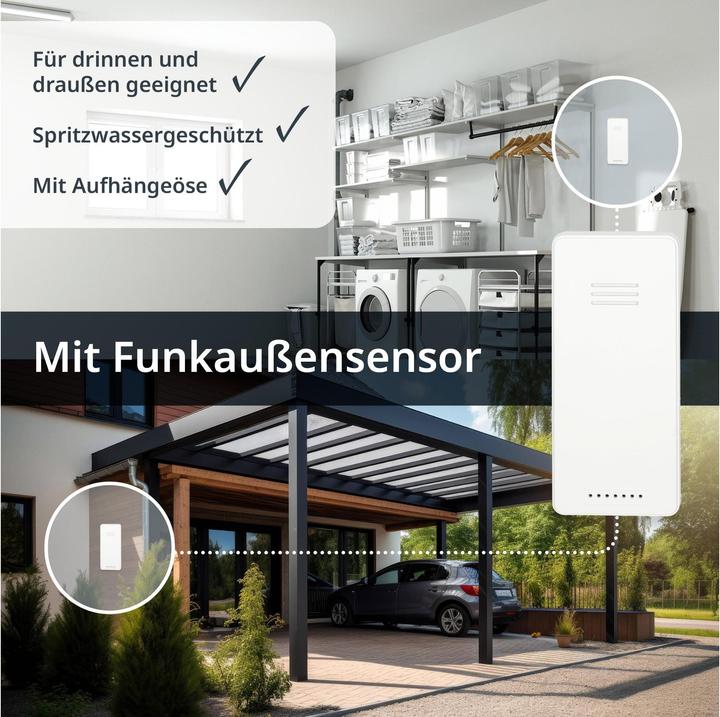Actual product image ADE Wetterstation mit Funk-Aussensensor Schwarz, Funktionen