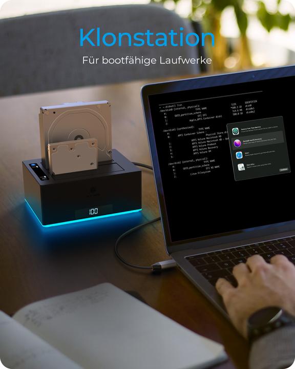 Produktbild Icy Box Docking- & Klonstation (USB-B, 1 Ports)