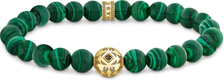 Produktbild Thomas Sabo Beads-Armband aus grünen Steinen vergoldet (16 cm, 750 Gelbgold Vergoldung, 925 Sterlingsilber)