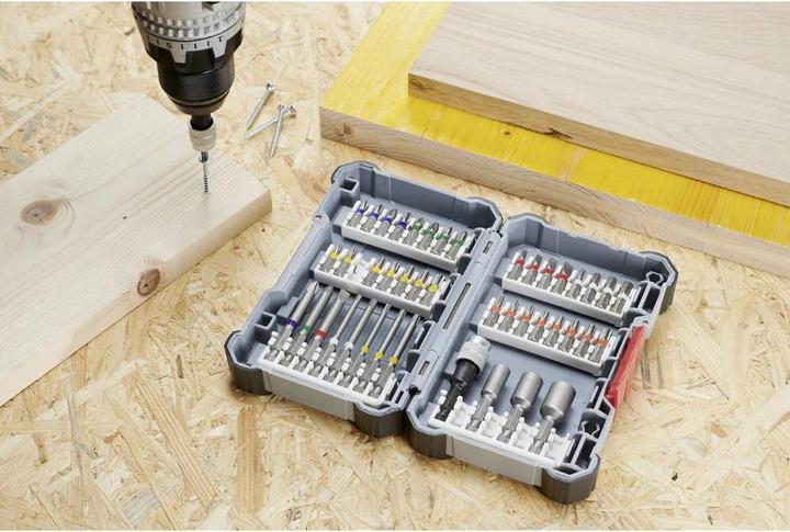 Produktbild Bosch Professional Zubehör Schrauberbit-Set, 45-teilig (Kreuz Phillips PH 3", Kreuz Pozidriv PZ 2", Sechskant (hexagonal) 6", Kreuz Pozidriv PZ 3", Sechskant (hexagonal) 4", Sechskant (hexagonal) 3", Kreuz Phillips PH 1", Kreuz Pozidriv PZ 1", Kreuz Phillips PH 2", Sechskant (hexagonal) 5")