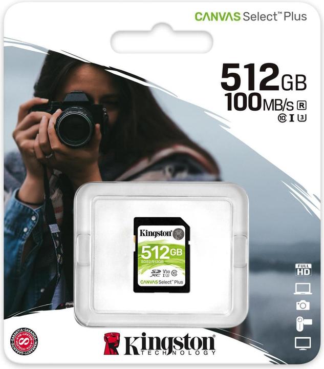 Produktbild Kingston Canvas Select Plus (512 GB, SDXC, U3, UHS-I)