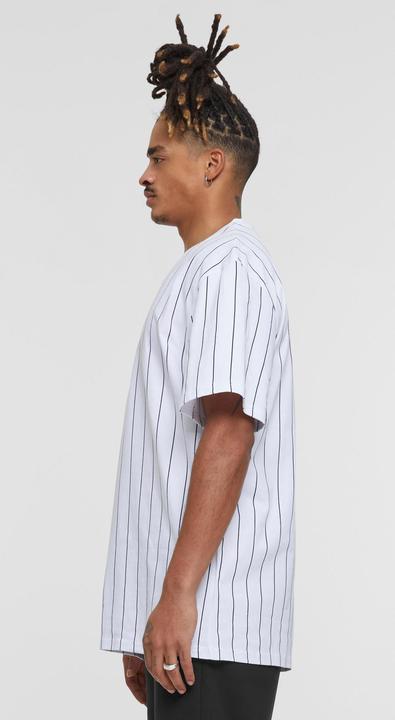 Actual product image Karl Kani KKMQ32041WHT Small Signature Pinstripe Tee white - 16039 (M, L)
