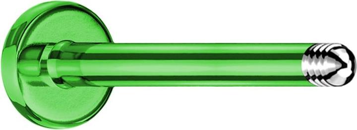 Actual product image Star Piercing Micro labret rod green (without brass, Titanium G23)
