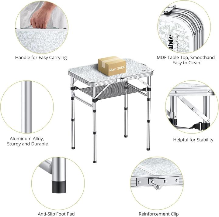 Actual product image Anbte Höhenverstellbarer Campingtisch klappbar