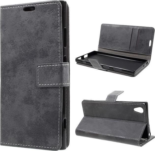 Produktbild MU Classic Leder Bookcover im Vintage Look (Xperia XA1 Plus)