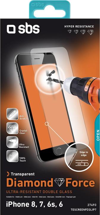 Immagine prodotto SBS Protettore di schermo Ultra Glass per iPhone 8/7/6s/6 (1 Pezzo/i, Apple iPhone 8)