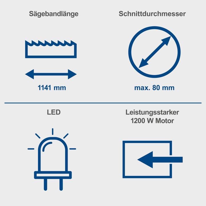 Produktbild Scheppach Metall-Bandsäge 1141 mm inkl. variabler Geschwindigkeit, Laser, LED & Untergestell