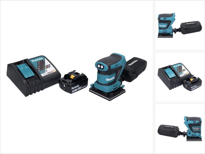 Productafbeelding Makita DBO 480 RT1 Accu Vlakschuurmachine 18 V 112 x 102 mm + 1x accu 5.0 Ah + lader (Excentrische schuurmachine)