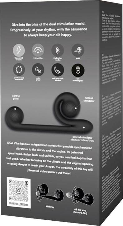 Actual product image Snail Vibe Duo Vibrator - Black