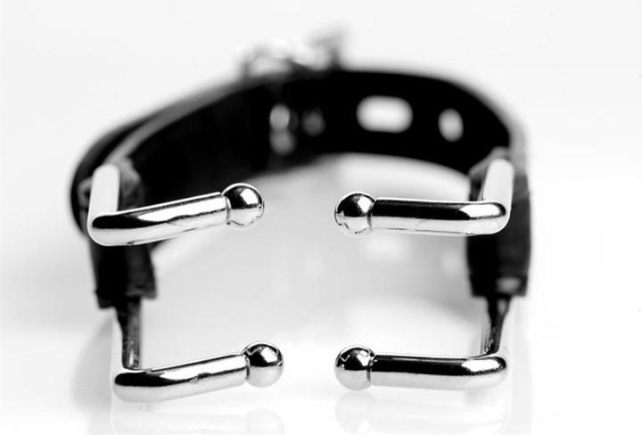 Productafbeelding XR Brands Metalen Mondspreider Met Kunstleren Band