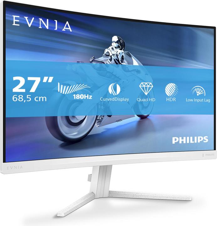 Image du produit Philips Evnia 27M2C5501 - 27 pouces QHD Curved Gaming Monitor, blanc (2560 x 1440 pixels, 27")