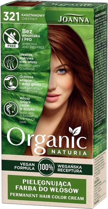 Joanna Naturia Organic caring hair dye without ammonia and PPD 321 Chestnut