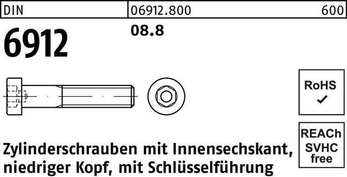 Actual product image Cheese head screw DIN 6912 with hexagon socket M 12 x 20 8.8 (100 Screws per piece)