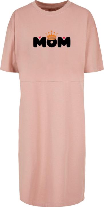 Merchcode Ladies Mothers Day - Queen Mom Organic Oversized Slit Tee Dress - 117783 (XL)