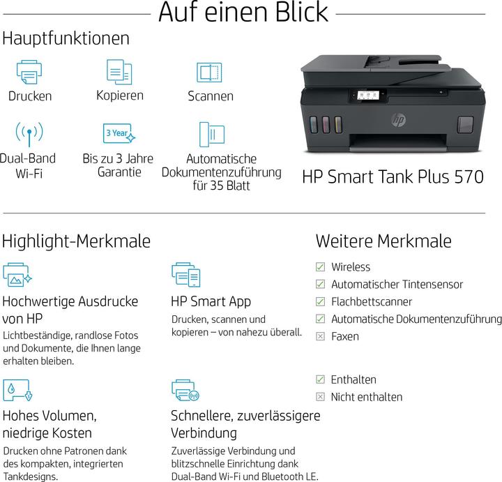 Immagine prodotto HP Smart Tank Plus 570 (Eco-Tank, Colore)