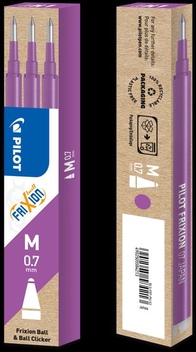 Produktbild Pilot FriXion Refill Set à 3 (Ersatzmine, Lila, 0.35 mm)