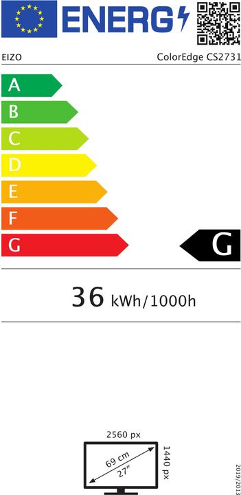 Energie-Label Eizo ColorEdge CS2731 - LED-Skaerm 27" (2560 x 1440 Pixel, 27")