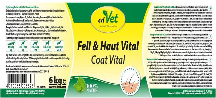 Produktbild cdVet Fell & Haut Vital Hund & Katze
