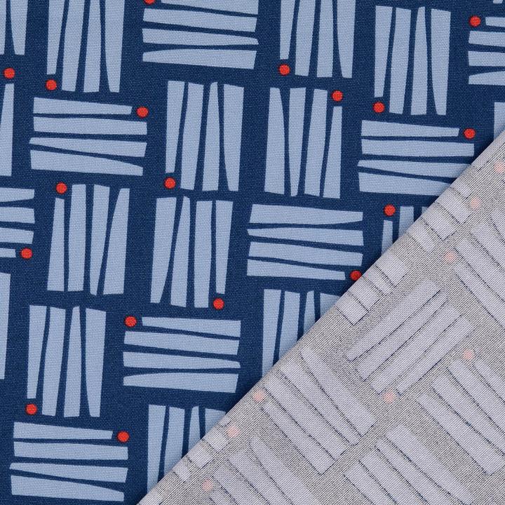Produktbild Stoffrestposten Canvas - Modernes Muster auf Marineblau