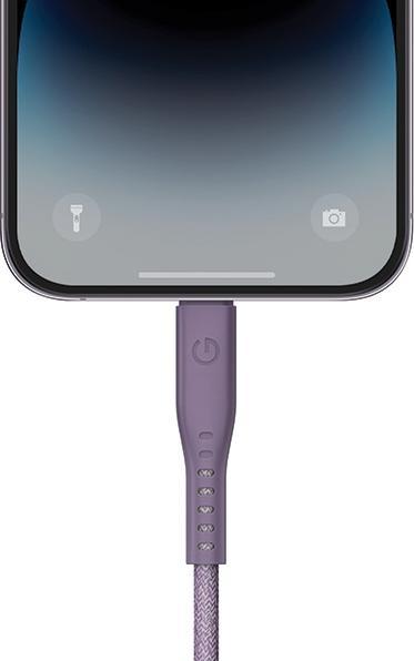 Actual product image Energea cable Flow USB-C - Lightning C94 MFI 1.5m fioletowy/purple 60W 3A PD Fast Charge (1.50 m, USB 3.0)