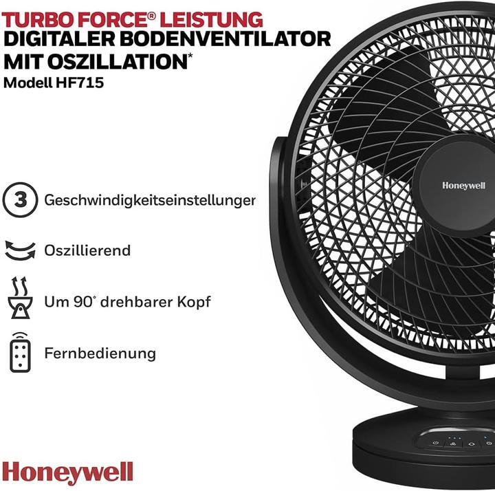 Produktbild Honeywell HF715BE4 Schwarz Turbo Force Bodenventilator mit Oszillation (64 dB)