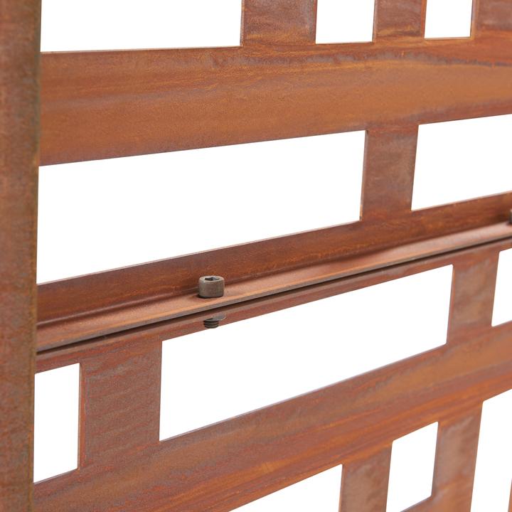 Actual product image Casa.Pro Trennwand Bernalda 180x90 cm Stahl Edelrost (180 x 90 x 40 cm)
