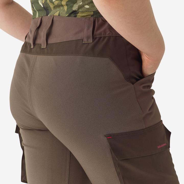 Actual product image Solognac Jagd-Regenhose Damen 500 Cargo-Taschen braun (40, 42)