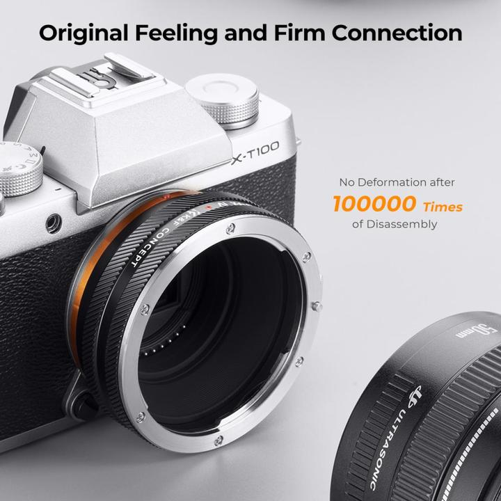 Produktbild K&F Concept High Precision lens adapter, matte paint, orange, EF-FX IV PRO
