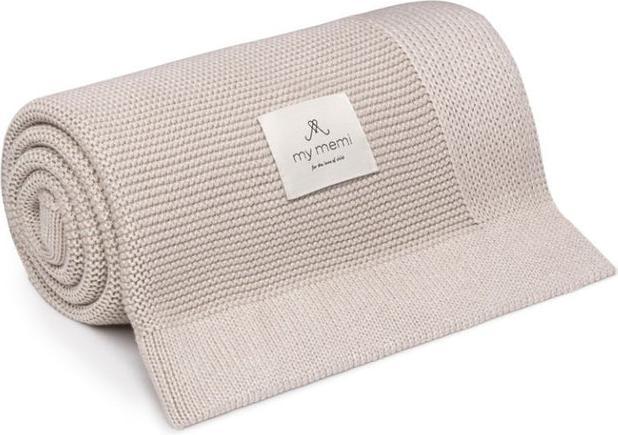 My memi Bamboo Baby Blanket - Light Beige Classic (80 x 100 cm)