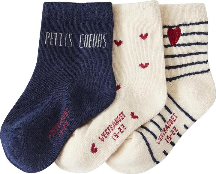 Produktbild Vertbaudet 3er-Pack Mädchen Baby Socken mit Herzen Oeko-Tex (3er Pack, 18)