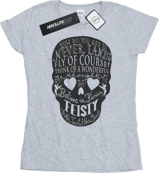 Actual product image Disney Womens/Ladies Tinker Bell Skull Cotton T-Shirt (L)