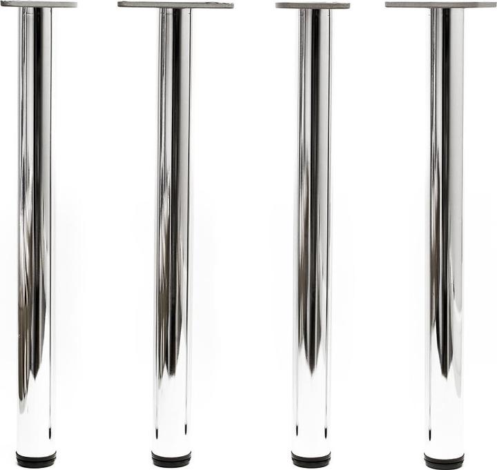 Produktbild Wiltec Edelstahl Tischbein 4er Set Möbelfuss Verstellbar Ø60mm 870mm Chrom
