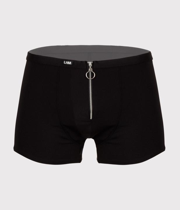 Lovehoney LHM Zip Front Microfibre Boxer Shorts (Black S / M) (S/M)